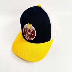 Coors Banquet Beer‎ Mad Engine Trucker Hat Navy Yellow White Snapback Cap